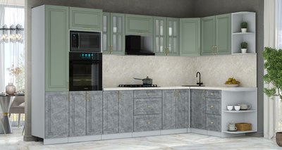 Кухонный гарнитур Интерлиния Мила Шато 1.68x3.4 ВТ PR