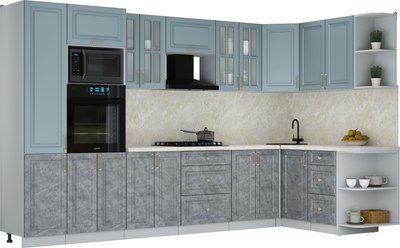 Кухонный гарнитур Интерлиния Мила Шато 1.68x3.4 ВТ PR - фото