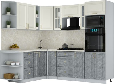 Кухонный гарнитур Интерлиния Мила Шато 1.88x2.4 ВТ LV - фото