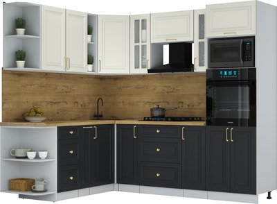 Кухонный гарнитур Интерлиния Мила Шато 1.88x2.4 ВТ LV - фото