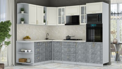 Кухонный гарнитур Интерлиния Мила Шато 1.88x2.6 ВТ LV