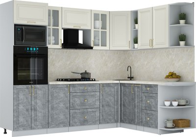 Кухонный гарнитур Интерлиния Мила Шато 1.88x2.6 ВТ PR - фото