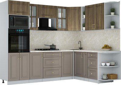 Кухонный гарнитур Интерлиния Мила Шато 1.88x2.6 ВТ PR - фото