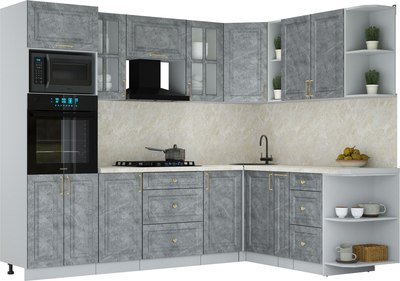 Кухонный гарнитур Интерлиния Мила Шато 1.88x2.6 ВТ PR - фото