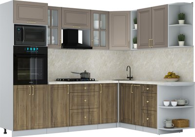 Кухонный гарнитур Интерлиния Мила Шато 1.88x2.6 ВТ PR - фото