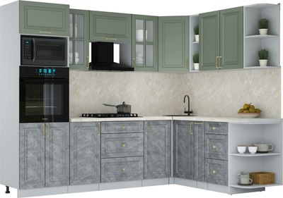 Кухонный гарнитур Интерлиния Мила Шато 1.88x2.6 ВТ PR - фото