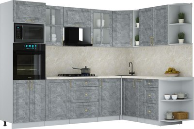 Кухонный гарнитур Интерлиния Мила Шато 1.88x2.8 ВТ PR - фото