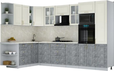 Кухонный гарнитур Интерлиния Мила Шато 1.88x3.2 ВТ LV - фото