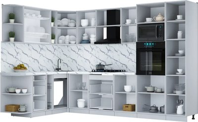 Кухонный гарнитур Интерлиния Мила Шато 1.88x3.2 ВТ LV