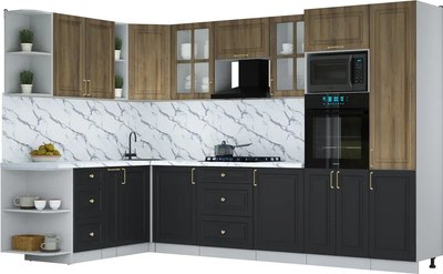 Кухонный гарнитур Интерлиния Мила Шато 1.88x3.2 ВТ LV - фото