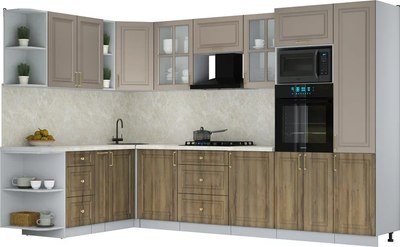 Кухонный гарнитур Интерлиния Мила Шато 1.88x3.2 ВТ LV - фото