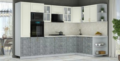 Кухонный гарнитур Интерлиния Мила Шато 1.88x3.2 ВТ PR