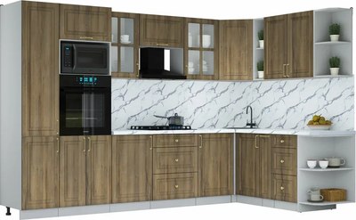 Кухонный гарнитур Интерлиния Мила Шато 1.88x3.2 ВТ PR - фото