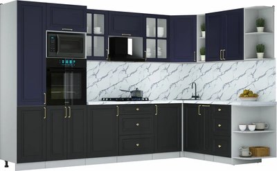 Кухонный гарнитур Интерлиния Мила Шато 1.88x3.2 ВТ PR - фото