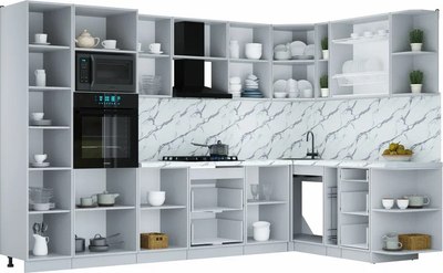 Кухонный гарнитур Интерлиния Мила Шато 1.88x3.2 ВТ PR