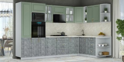 Кухонный гарнитур Интерлиния Мила Шато 1.88x3.2 ВТ PR