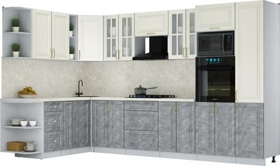 Кухонный гарнитур Интерлиния Мила Шато 1.88x3.4 ВТ LV - фото