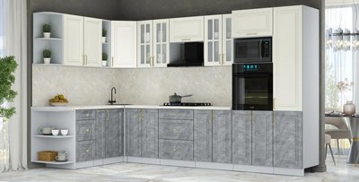 Кухонный гарнитур Интерлиния Мила Шато 1.88x3.4 ВТ LV