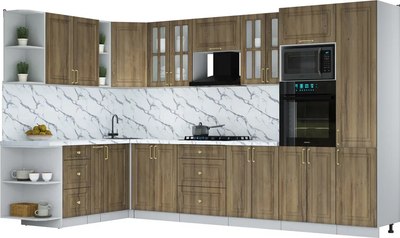 Кухонный гарнитур Интерлиния Мила Шато 1.88x3.4 ВТ LV - фото