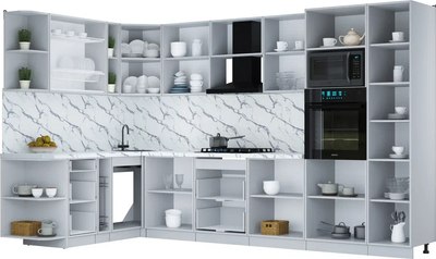 Кухонный гарнитур Интерлиния Мила Шато 1.88x3.4 ВТ LV