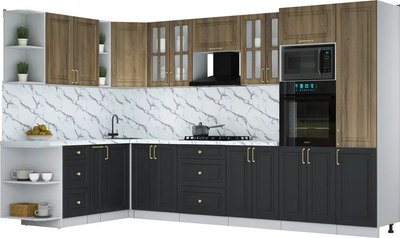 Кухонный гарнитур Интерлиния Мила Шато 1.88x3.4 ВТ LV - фото
