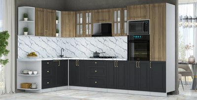 Кухонный гарнитур Интерлиния Мила Шато 1.88x3.4 ВТ LV