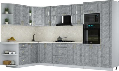 Кухонный гарнитур Интерлиния Мила Шато 1.88x3.4 ВТ LV