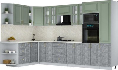 Кухонный гарнитур Интерлиния Мила Шато 1.88x3.4 ВТ LV - фото