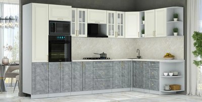 Кухонный гарнитур Интерлиния Мила Шато 1.88x3.4 ВТ PR