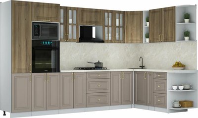 Кухонный гарнитур Интерлиния Мила Шато 1.88x3.4 ВТ PR - фото