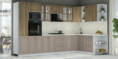 Кухонный гарнитур Интерлиния Мила Шато 1.88x3.4 ВТ PR