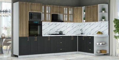 Кухонный гарнитур Интерлиния Мила Шато 1.88x3.4 ВТ PR