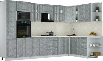 Кухонный гарнитур Интерлиния Мила Шато 1.88x3.4 ВТ PR - фото