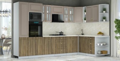 Кухонный гарнитур Интерлиния Мила Шато 1.88x3.4 ВТ PR