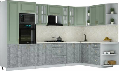 Кухонный гарнитур Интерлиния Мила Шато 1.88x3.4 ВТ PR - фото