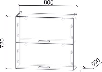 Шкаф навесной для кухни Интерлиния Компо ВШ80-720-2дг