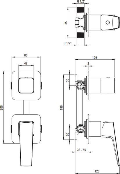 Душевая система со смесителем Deante Blur NQL 09YK
