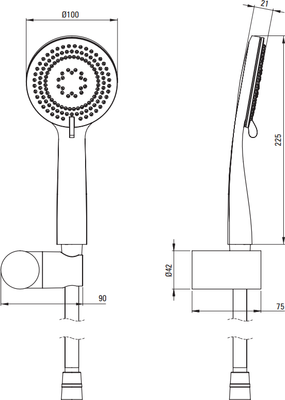 Душевой гарнитур Deante Arnika Steel NQA F41K