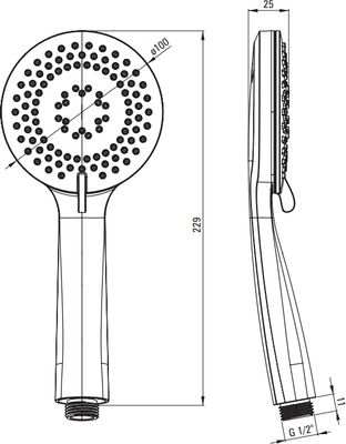 Душевой гарнитур Deante Arnika Steel NQA F41K