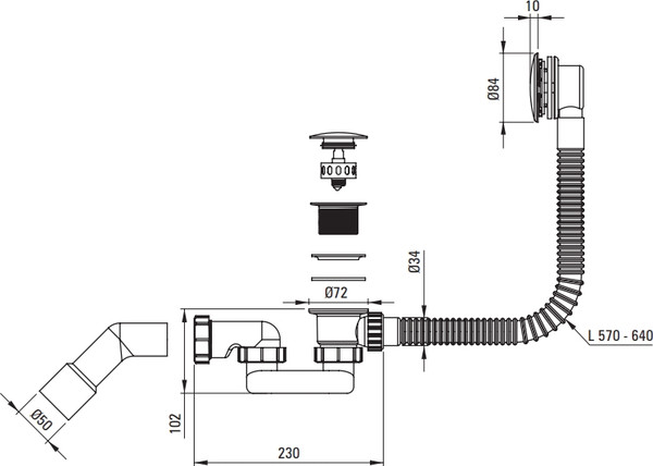 Сифон Deante NHC R57B