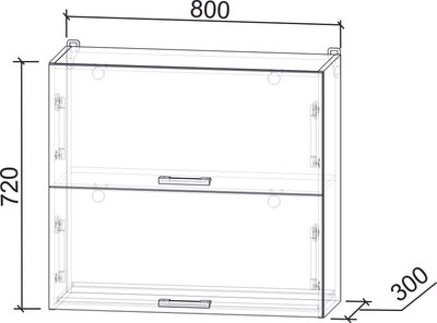 Шкаф навесной для кухни Интерлиния Компо ВШС80-720-2дг