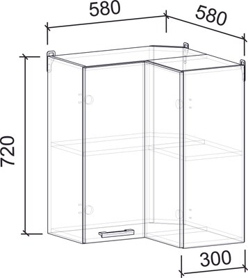 Шкаф навесной для кухни Интерлиния Компо ВШУП-720