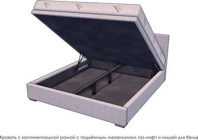 Двуспальная кровать Elmax Модена 200x200 с ПМ Газ-лифт Континентальная рама