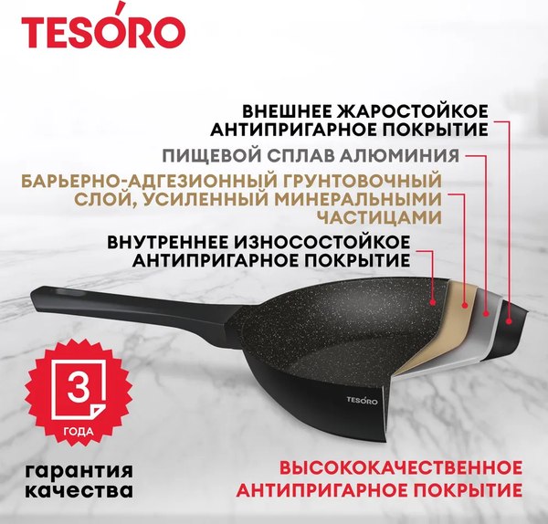Сковорода Tesoro Florence Total Dark TF16269td
