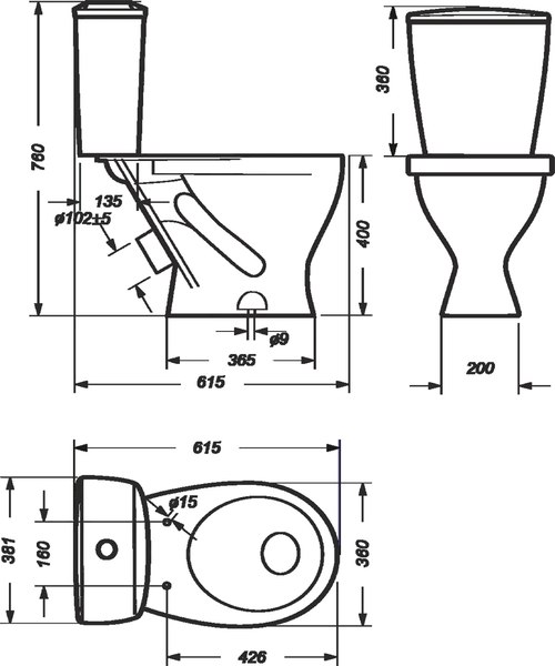 Унитаз напольный Sanita Рондо 555832