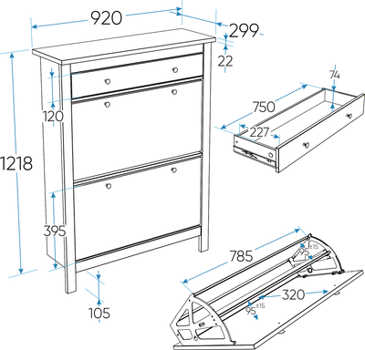 Тумба для обуви Mio Tesoro Сага 92x122