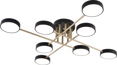 Потолочный светильник Mirastyle MH-3258/8 BK+GOLD - фото