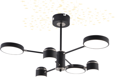 Потолочный светильник Mirastyle MH-3288/6 BK+NICKEL - фото
