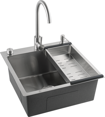 Мойка кухонная со смесителем Futur FK 5050 Eco Embossing Pop-up Mixer plus - фото