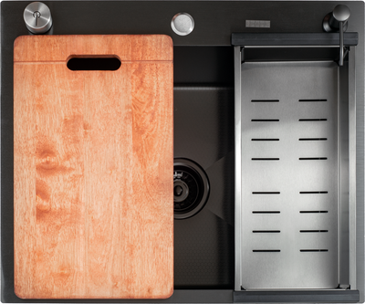 Мойка кухонная Futur FK 5550 Eco Embossing Pop-up Board plus - фото